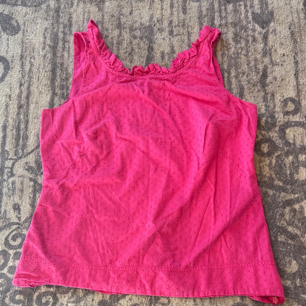 Vineyard Vines Fuchsia Ruffle Tank Top